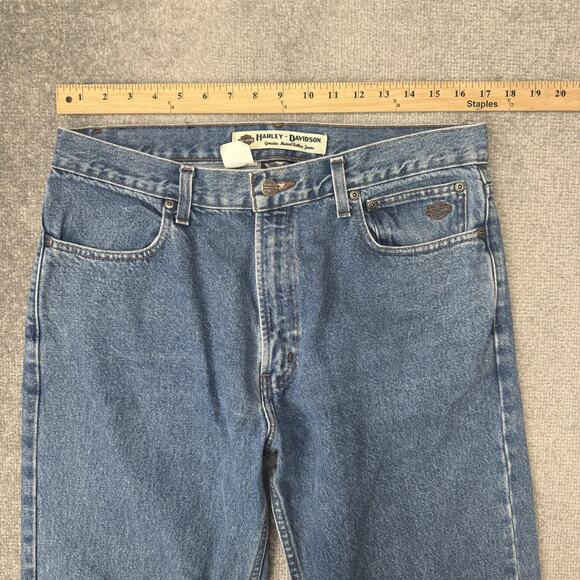 Harley-Davidson Jeans Mens 34x34 Blue Denim MotorClothes Straight Leg 5-Pocket - Picture 7 of 12
